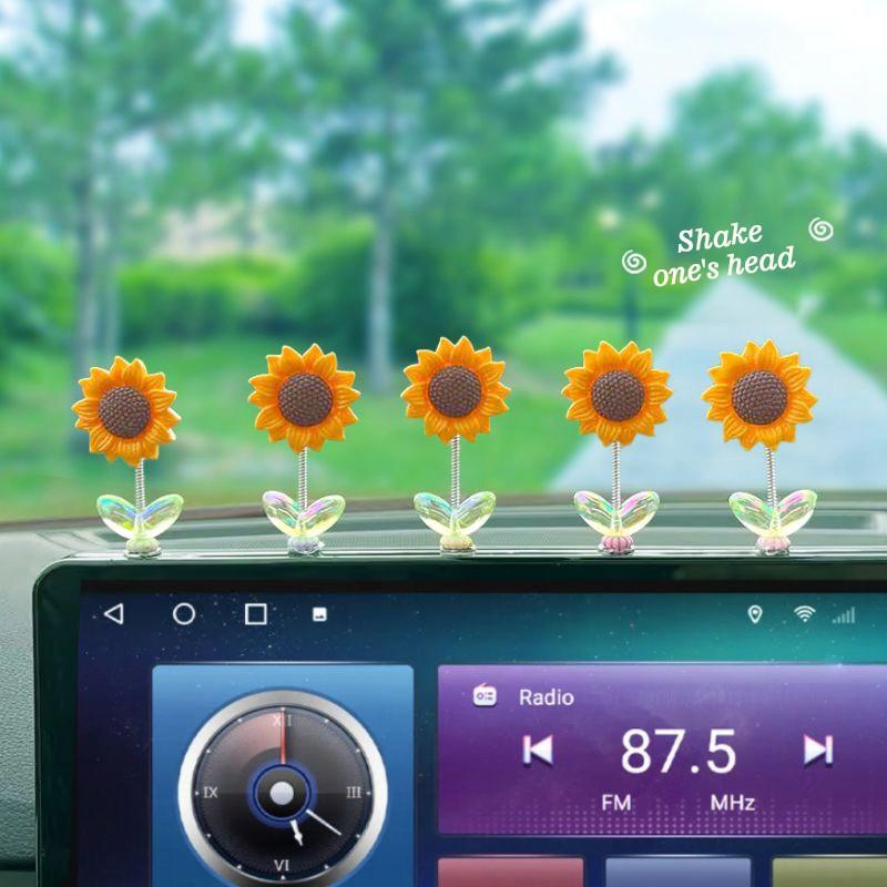 Sunflower Car Dashboard Decorations, Cute Bobblehead Sunflower, Fun Car Accessory, Car Ornament, Perfect for Dashboard Decoration, Enhance Your Ride Style Sunflower Car Dashboard Decorations, Cute Bobblehead Sunflower, Fun Car Accessory, Car Ornament, Perfect for Dashboard Decoration, Enhance Your Ride Style