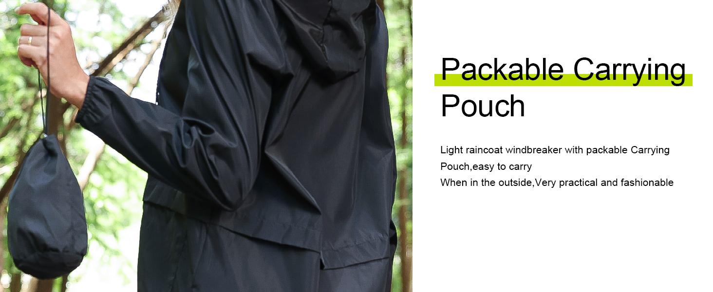 Raincoat Women Lightweight Waterproof Rain Jackets Packable Outdoor Hooded Windbreaker