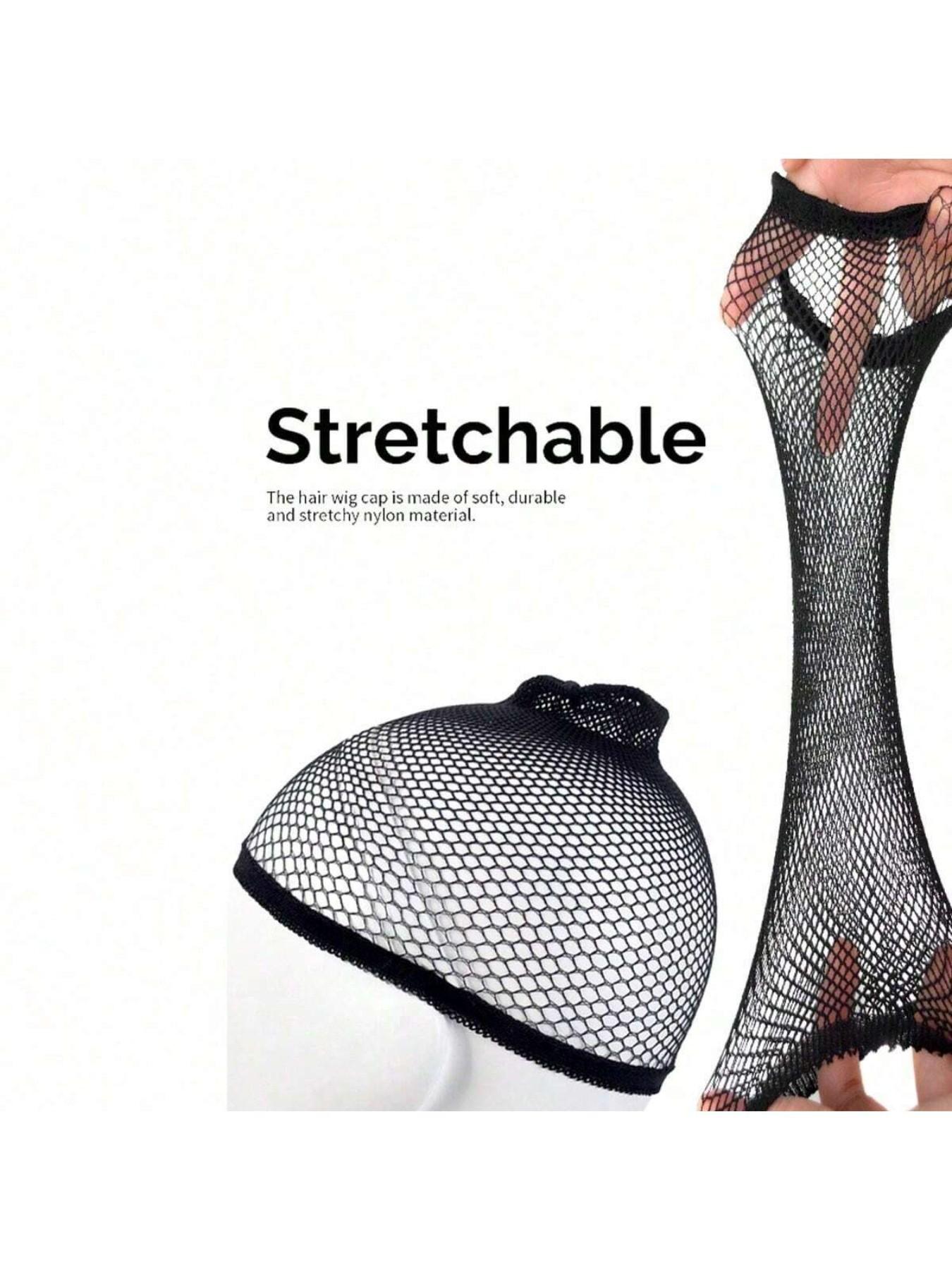 Black Wig Cap, Breathable Mesh Wig Net, Unisex Mesh Wig Cap, Wig Hair Net, Black Non-Slip Breathable Stretch Nylon Wig Cap Set, Long Wig Cap, Stretchable High Elastic Durable Hair Net, Wig Care Set, Wig Accessories