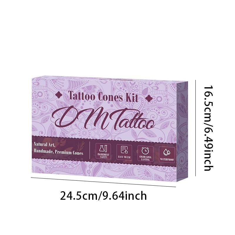 Plant Henna Temporary Tattoo Kit, DIY Tattoos, Natural Henna Drawing Gel, Gentle Low Irritation, Waterproof, Easy Application, Perfect for Weddings and Parties