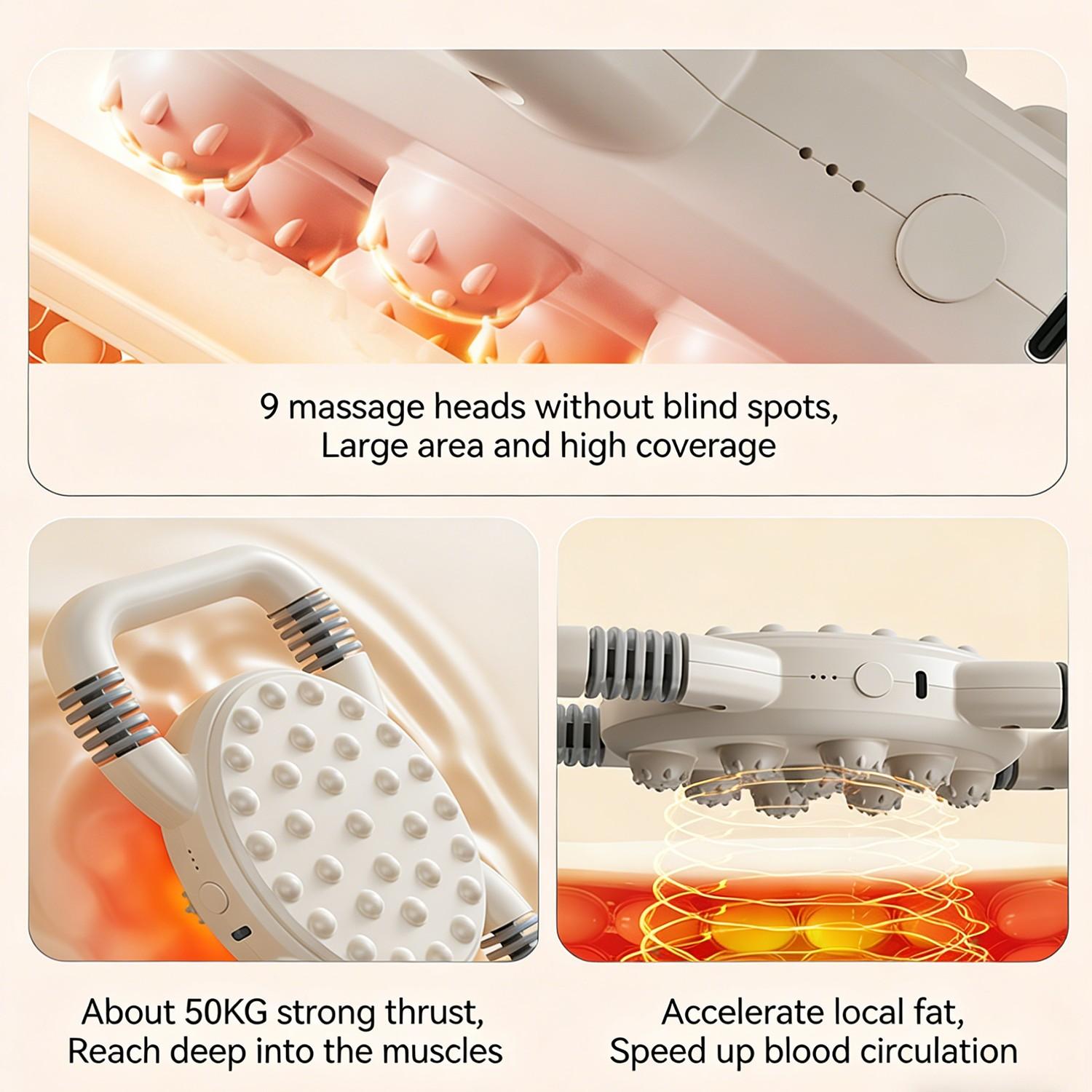 Multi-Functional Full Body Shaping Massage Machine, Portable Fascia Massager, High-Frequency Vibration Fat Burning, Waist Abdomen Back Relief