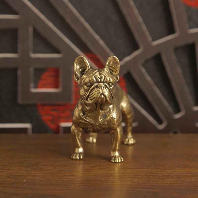 Brass Puppy Figurine Statue, Bull Terrier Metal 3D Model Decorative Item, Solid Vintage Puppy Ornament, Home Decoration Accessory