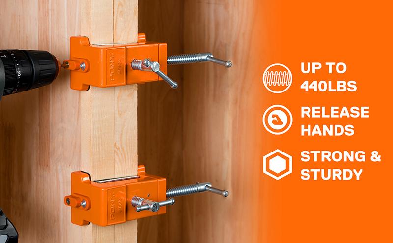 #JumpstartSale PONY 2-Pack Cabinet Clamps, 8510 Cabinet Claw, Face Frame Clamps for Installing Cabinets, 440 lbs Load Limited Orange