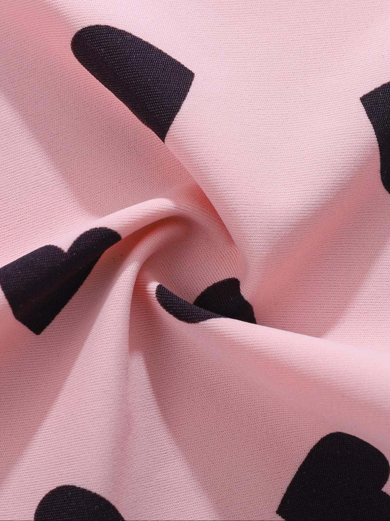 Sweet & Edgy Girls' Exclusive! 8-Piece Macaron Adhesive Thong Set: Pink-Base with Black Hearts + Pink/Black Leopard Prints + Low-Saturation Solids, Daily-Appropriate with Subtle Sexiness