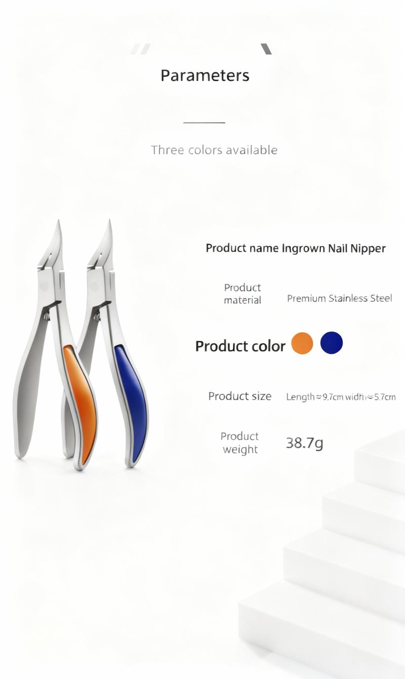 2-Piece Nail Care Set for Thick & Ingrown Nails: Pointed Clipper & Metal Shining File, Ideal for Men & Seniors