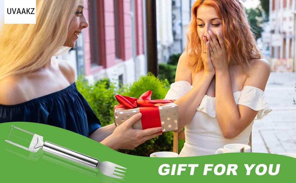 2-in-1 Watermelon Fork Slicer Cutter Stainless Steel Summer Watermelon Cutter for Kitchen Gadget Camping Home Party