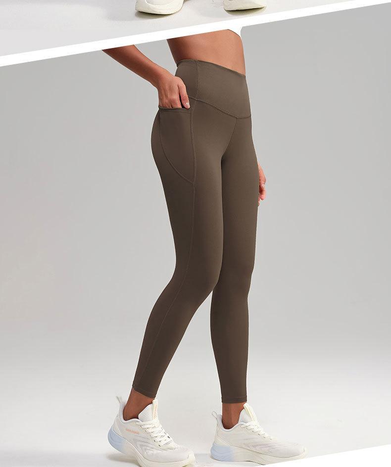 Skin-friendly, naked-feel yoga pants, elastic shaping, high-waisted, butt-lifting fitness pants for women, quick-dry tight pants for outdoor sports