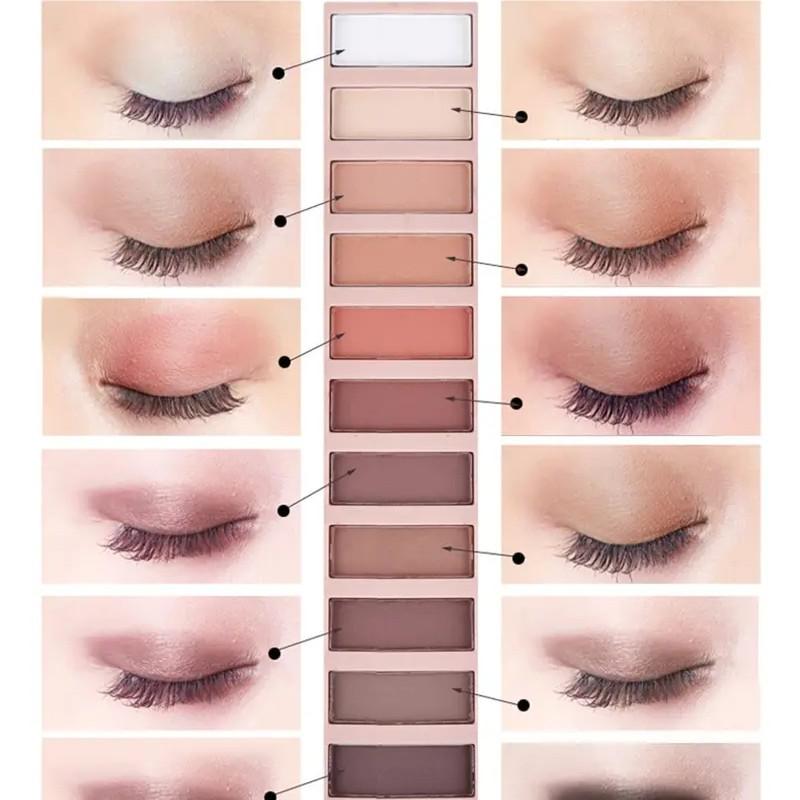 2 Pack 12 Color Makeup Nude Colors Eyeshadow Palette, Natural Nude Matte Shimmer Glitter Pigment, Waterproof Smokey Cosmetic Eye Shadow