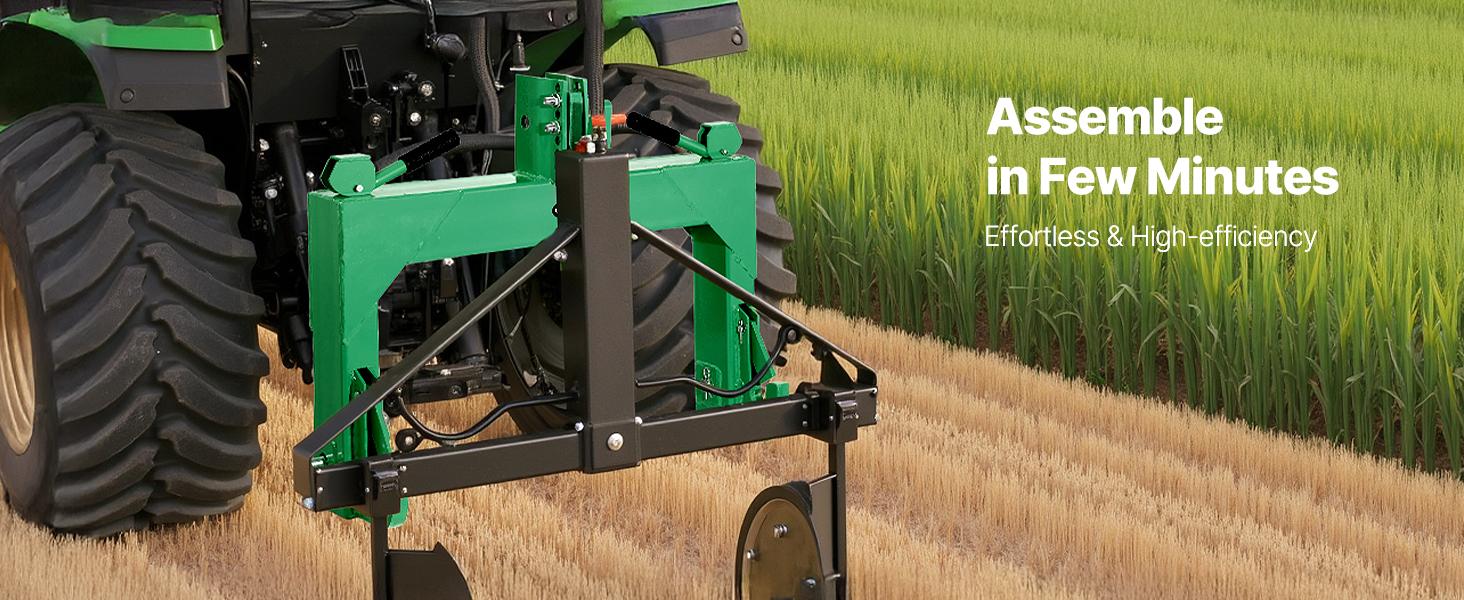 VEVOR 3-Point Quick Hitch, 4000 Lbs Lift Capacity, 3-Pt Trailer Hitch with 5 Level Adjustable Bolt, Adaptation to Category 2 Tractor, Heavy Duty 3 Point Attachments, Green