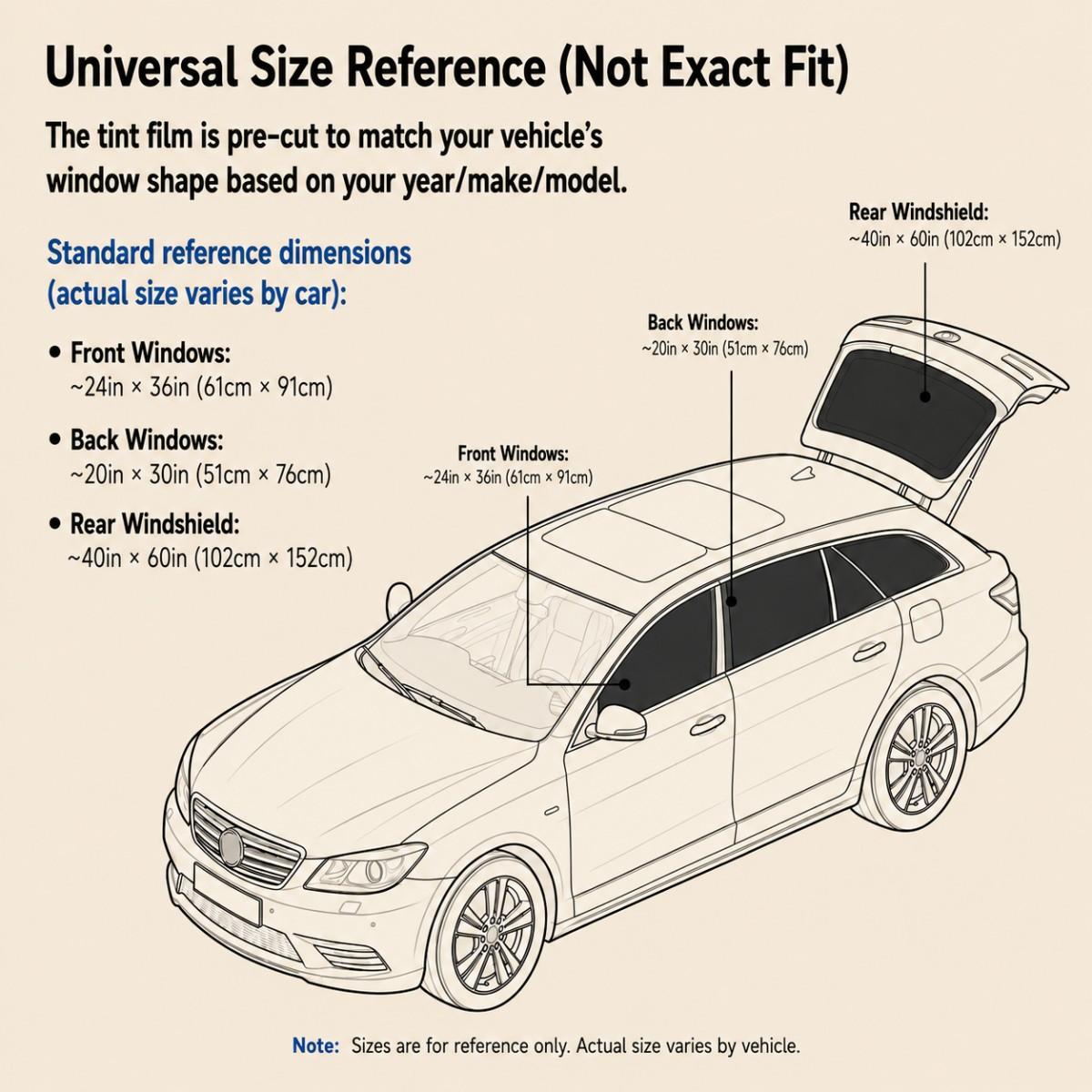 Precut Window Tint Film For Nissan Sentra 2013-2019 Window 2Ply Anti-Shatter, UV Block, Privacy Protection, Easy Install, No Trimming Needed,Heat & Glare Reduction