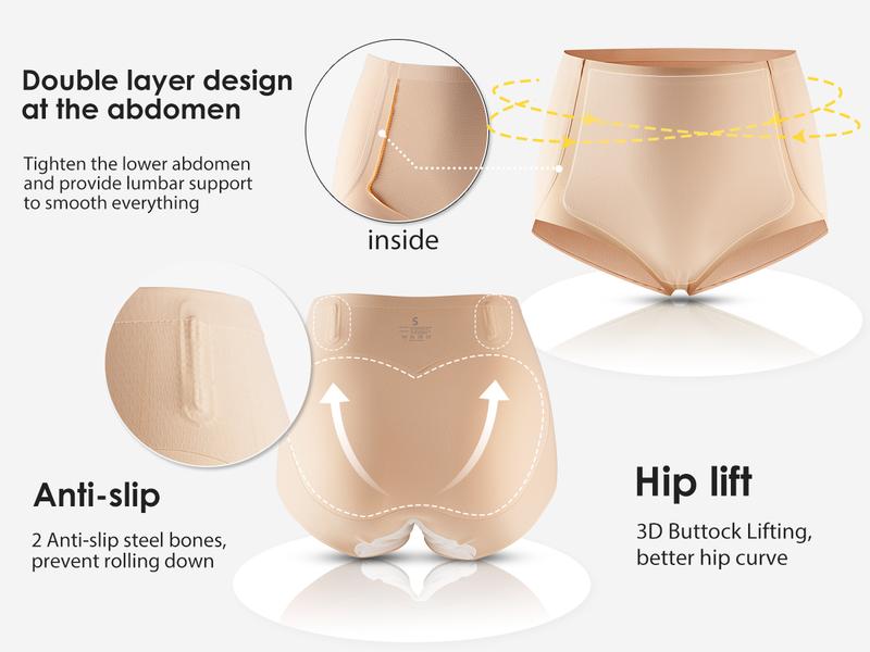 LEVAO Women Tummy Control Underwear, High Waisted Seamless No Show Briefs, Skin-Friendly & Non-Slip Shaping, All-Day Comfort, 4 Pack (S-XXL)