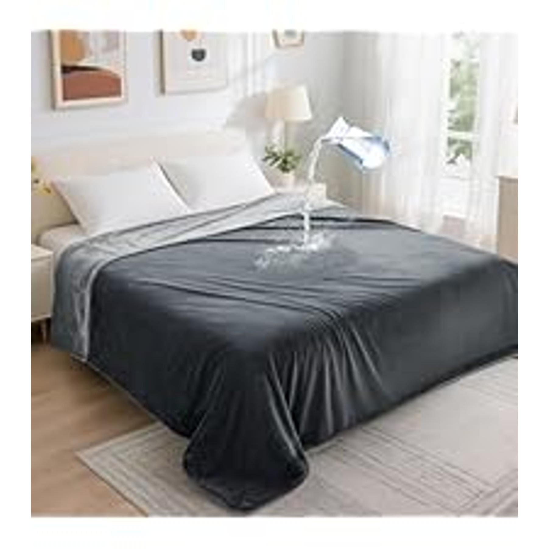 Waterproof Throw Blanket for Couch: Reversible Leakproof Couch Blanket 40" x 60", Soft Flannel & Coral Fleece Bed Blanket Stain-Proof for Sofa Cover, Pet Accidents, Travel, Grey Waterproof Throw Blanket for Couch: Reversible Leakproof Couch Blanket 40" x 60", Soft Flannel & Coral Fleece Bed Blanket Stain-Proof for Sofa Cover, Pet Accidents, Travel, Grey
