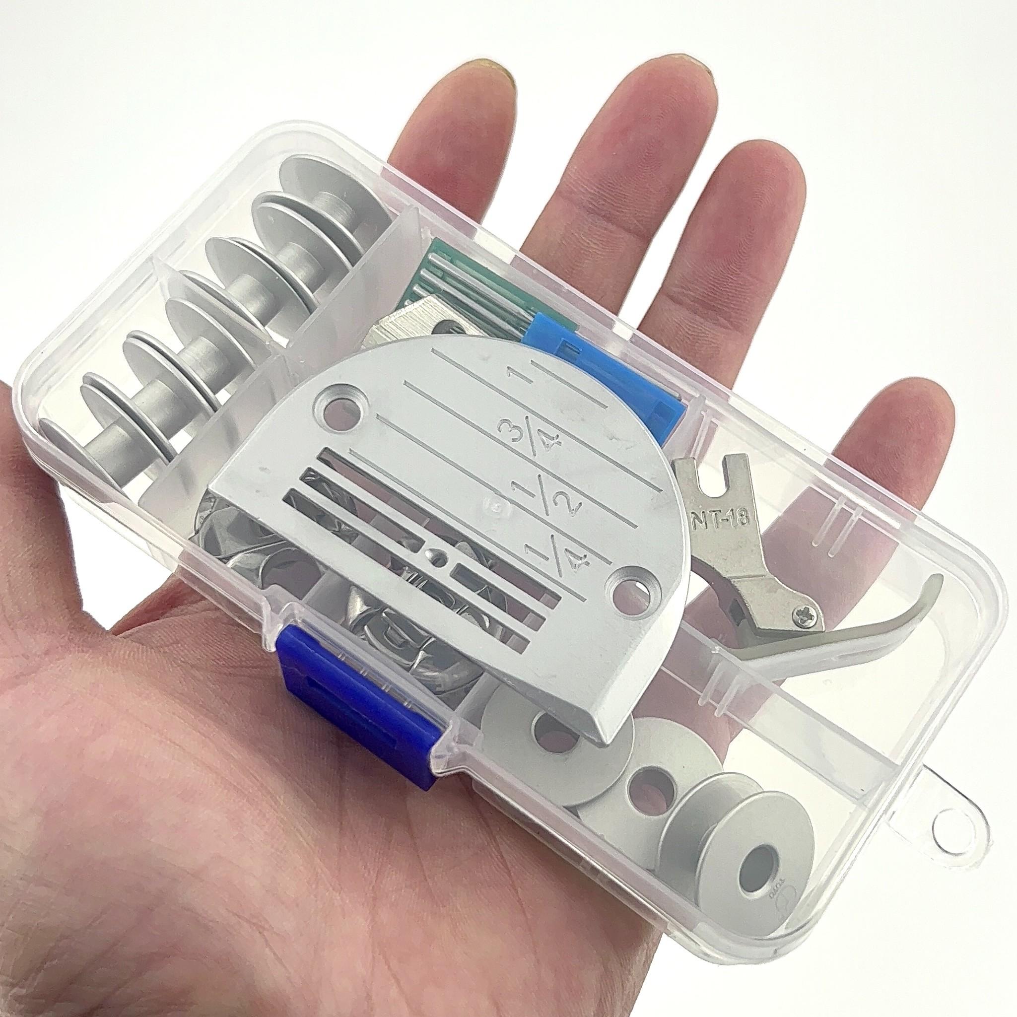 34pc Industrial Sewing Machine Accessories Set, Includes 9 Bobbins, 2 Bobbin Cases, Nt-18 Foot, 20 Needles and More for Home Use