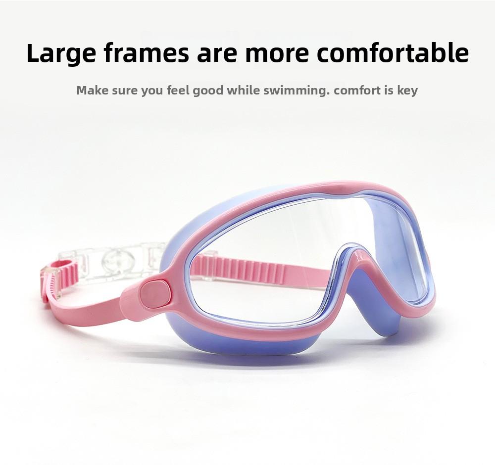 New large frame swimming goggles, waterproof and anti-fog swimming goggles, colorful high definition comfortable and cool equipment
