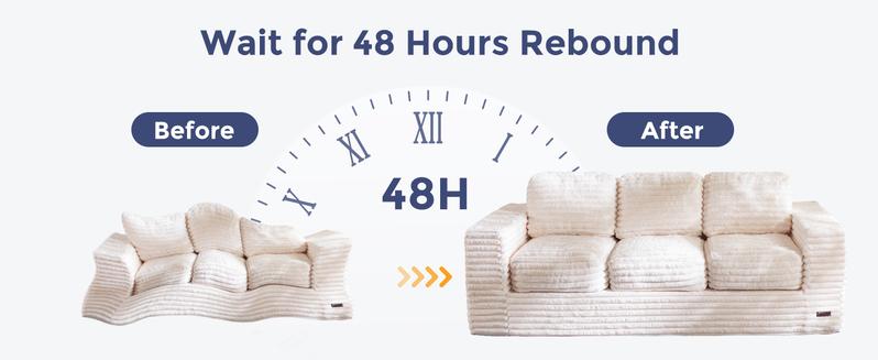 MAXYOYO 3-Seater Boneless Sofa Couch in a Box, Modern Faux Fur Sofa for Living Room, Soft High-Density Foam Couch with Pillows, Fluffy & Supportive Chair Lounge, No Assembly Required MAXYOYO 3-Seater Boneless Sofa Couch in a Box, Modern Faux Fur Sofa for Living Room, Soft High-Density Foam Couch with Pillows, Fluffy & Supportive Chair Lounge, No Assembly Required