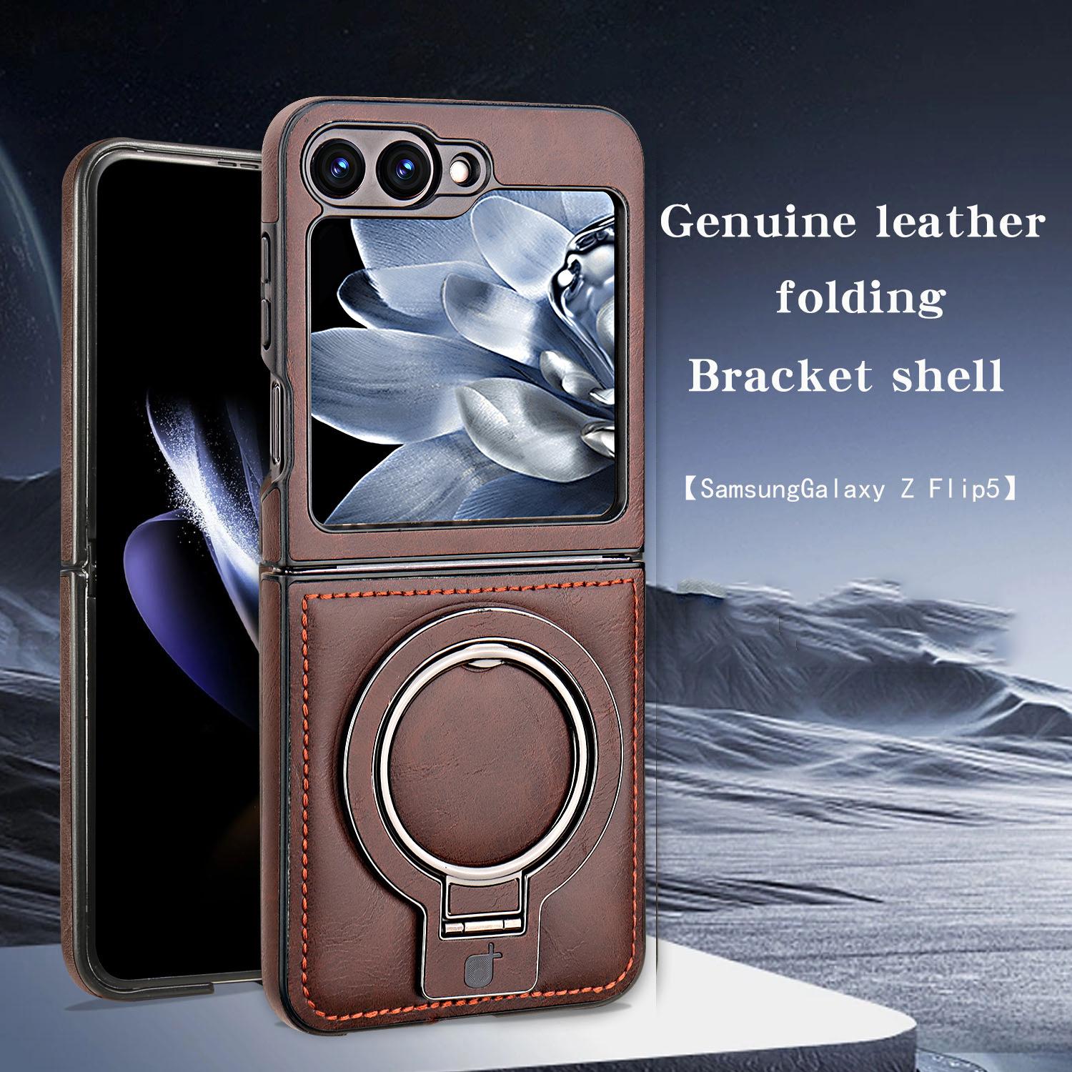 Magnetic suction Leather phone case for  Z Flip 6 /Z Flip 5/ Z Flip 4/3 Business phone case