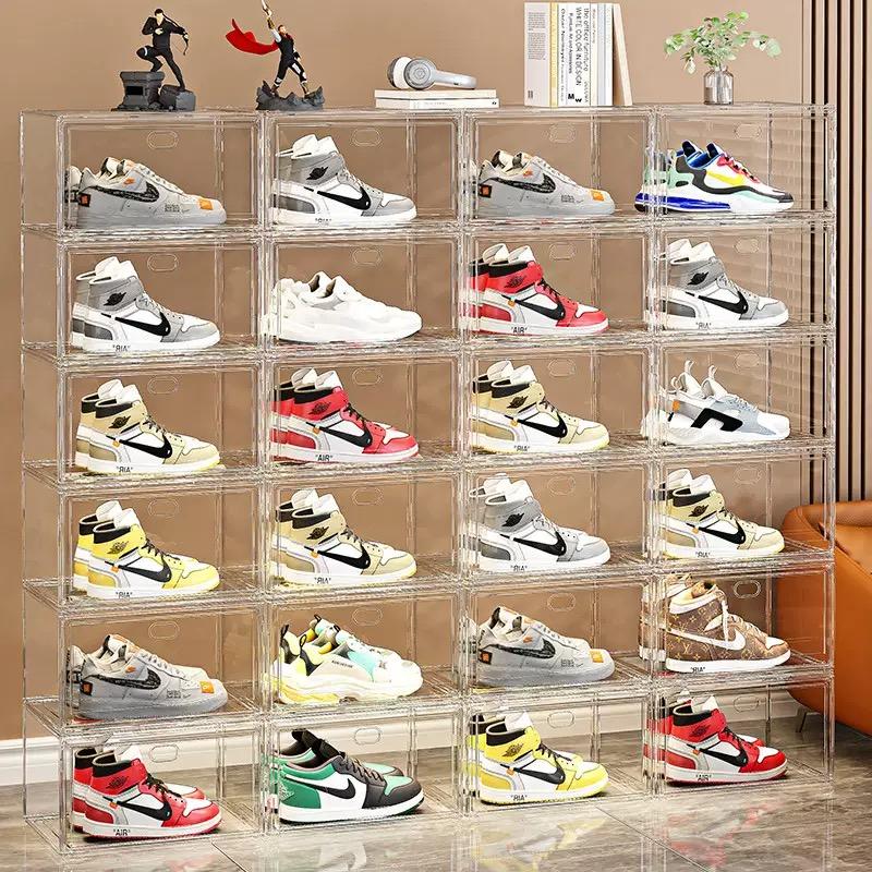 Large Transparent Acrylic Shoe Box, Stackable Side Opening, Dustproof, Sports Shoes Display Storage Box, Ideal for Organizing, Display Shelf
