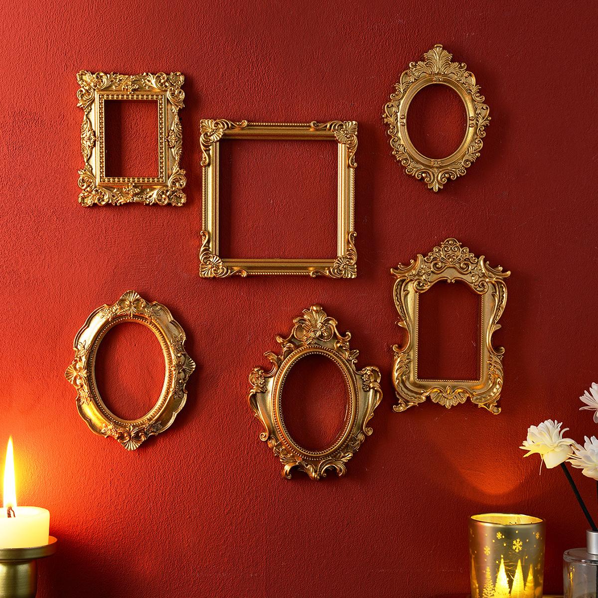 European Resin Frame Decoration, DIY Wall Decor, Multiple Styles Available, Photography Prop, Miniature House Ornament, Classic Rectangular Frame