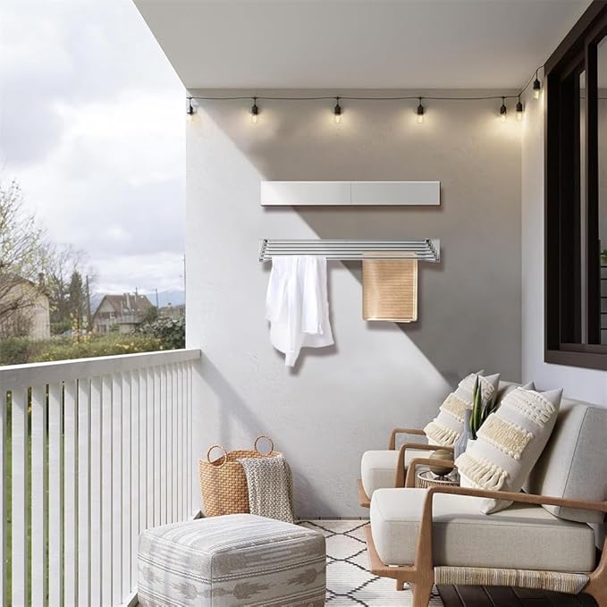 Wall Mounted Clothes Drying Rack 40" Folding Laundry Drying Rack Wall Mount with 6 Aluminum Rods for Maximum Space-Saving Efficiency Collapsible Hanging Rack for Bathroom Laundry Wall Mounted Clothes Drying Rack 40" Folding Laundry Drying Rack Wall Mount with 6 Aluminum Rods for Maximum Space-Saving Efficiency Collapsible Hanging Rack for Bathroom Laundry