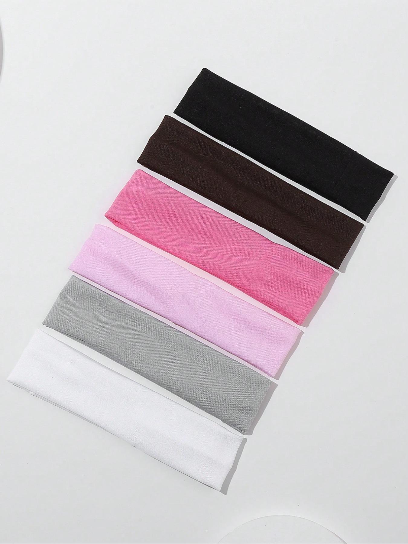 6pcs Thin Sweat-Absorbent Non-Slip Elastic Headbands, Basic Colors Headbands for Daily Use & Sports, Sweat Absorbing Headband, Workout Headband, Accessories Head Scarf Sweatband Set