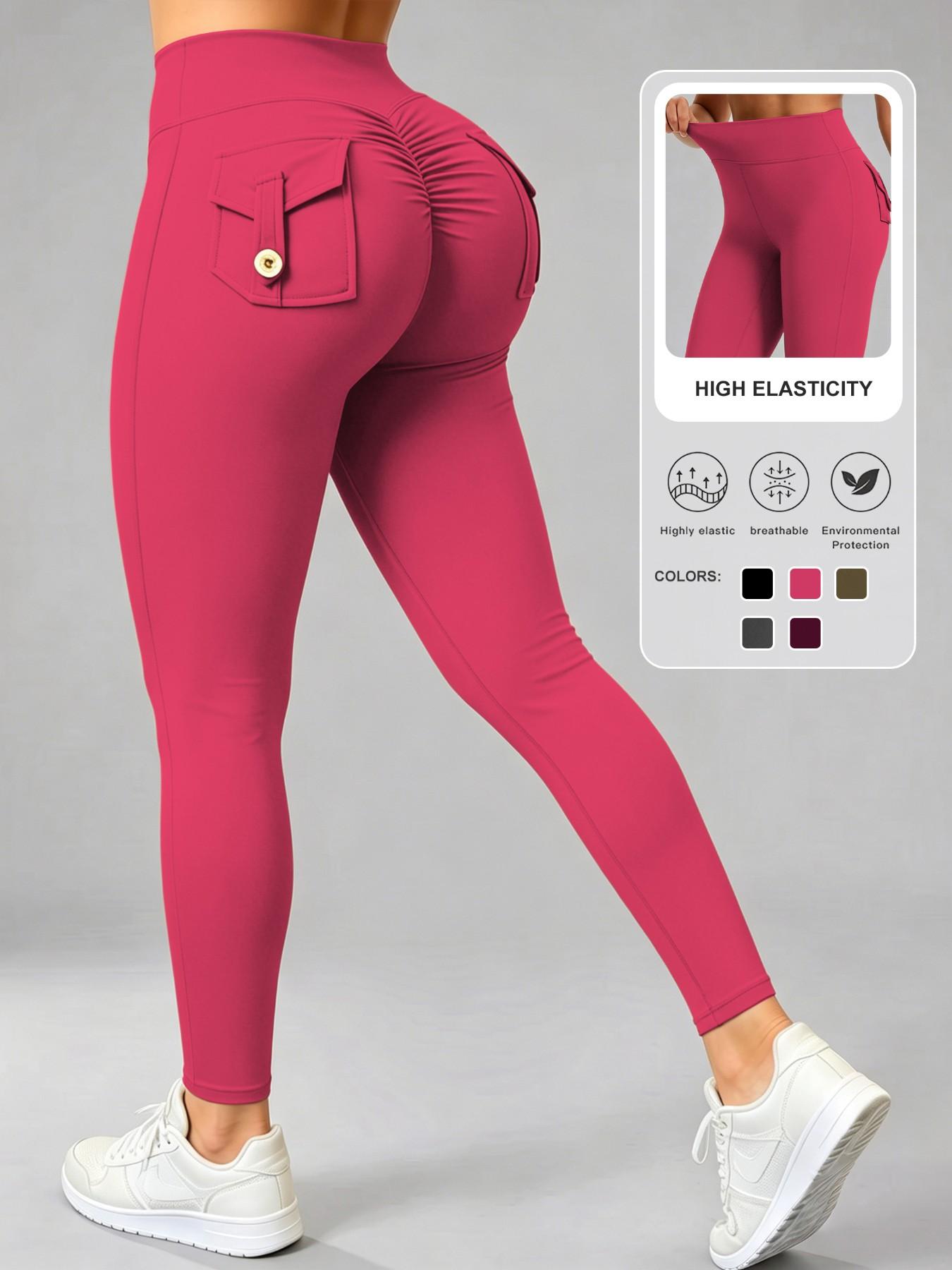 Women's High-Waisted Sporty Skinny Trousers, Athletic Skinny Pants, Ruched Butt-Lifting Yoga Pants, High Waist Sportswear, Comfortable for All Seasons, Ideal for Active Lifestyle