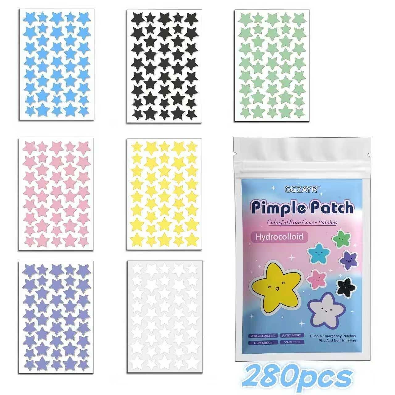 280/1120/1680pcs Rainbow Star Acne Patch, Multicolor Fun Star Shape Facial Spot Cover Stickers, Decorative Blemish Patches, Soft Lightweight Fit Design, Suitable for Travel, Photos & Festival Looks, Trendy High-Value Pack