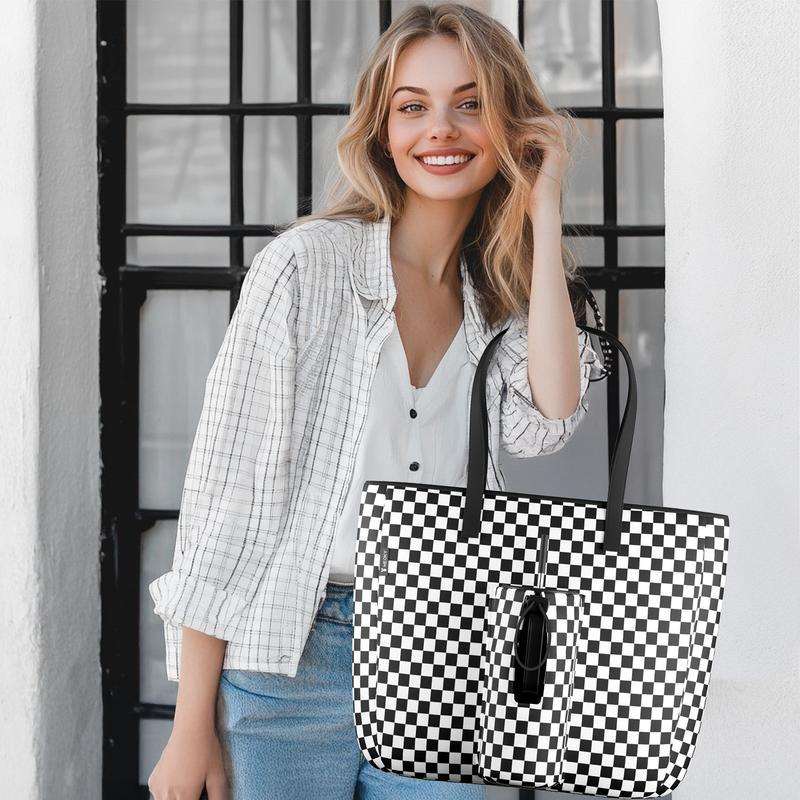 【Meoky】15L Tote Bag,Large Capacity Casual Fashion Crossbody Bag, Hold a Laptop,Carry a Water Bottle, Can Be Reused, Double Handle Design, Convenient For Carrying And Lifting. The Must-Have For Office Commuting.Christmas gift