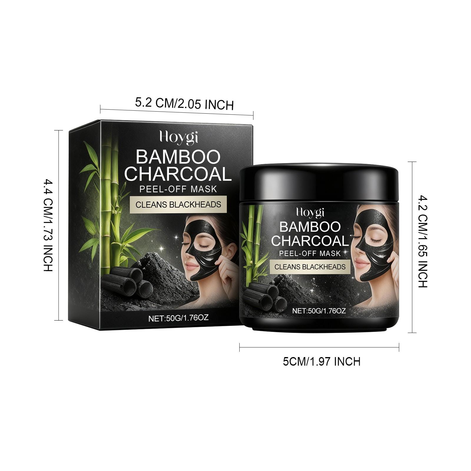 Hoygi Bamboo Charcoal Peel-Off Mask 50g, Deep Cleansing, Hydrating, Aloe Vera Ingredients, Suitable for All Skin Types, Natural Beauty Cream
