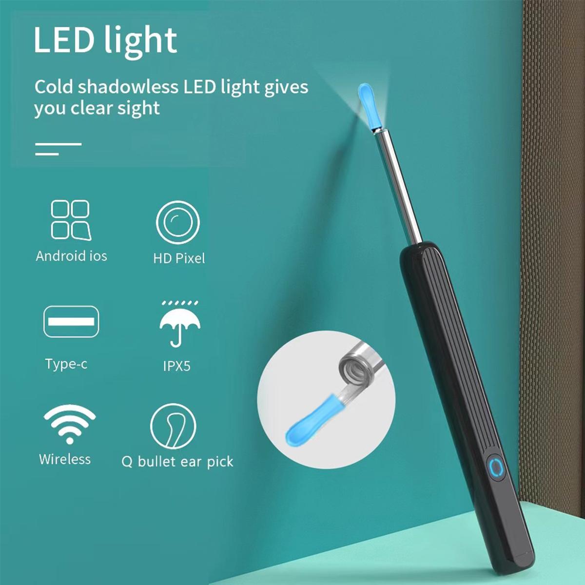 Ear Wax Removal Tool With Camera, 1 Set Portable Type-C Rechargeable Ear Cleaner, Waterproof Endoscope Ear Cleaning Tool, Christmas Gift, Winter Gift Set, New Year Gift, Stocking Fillers