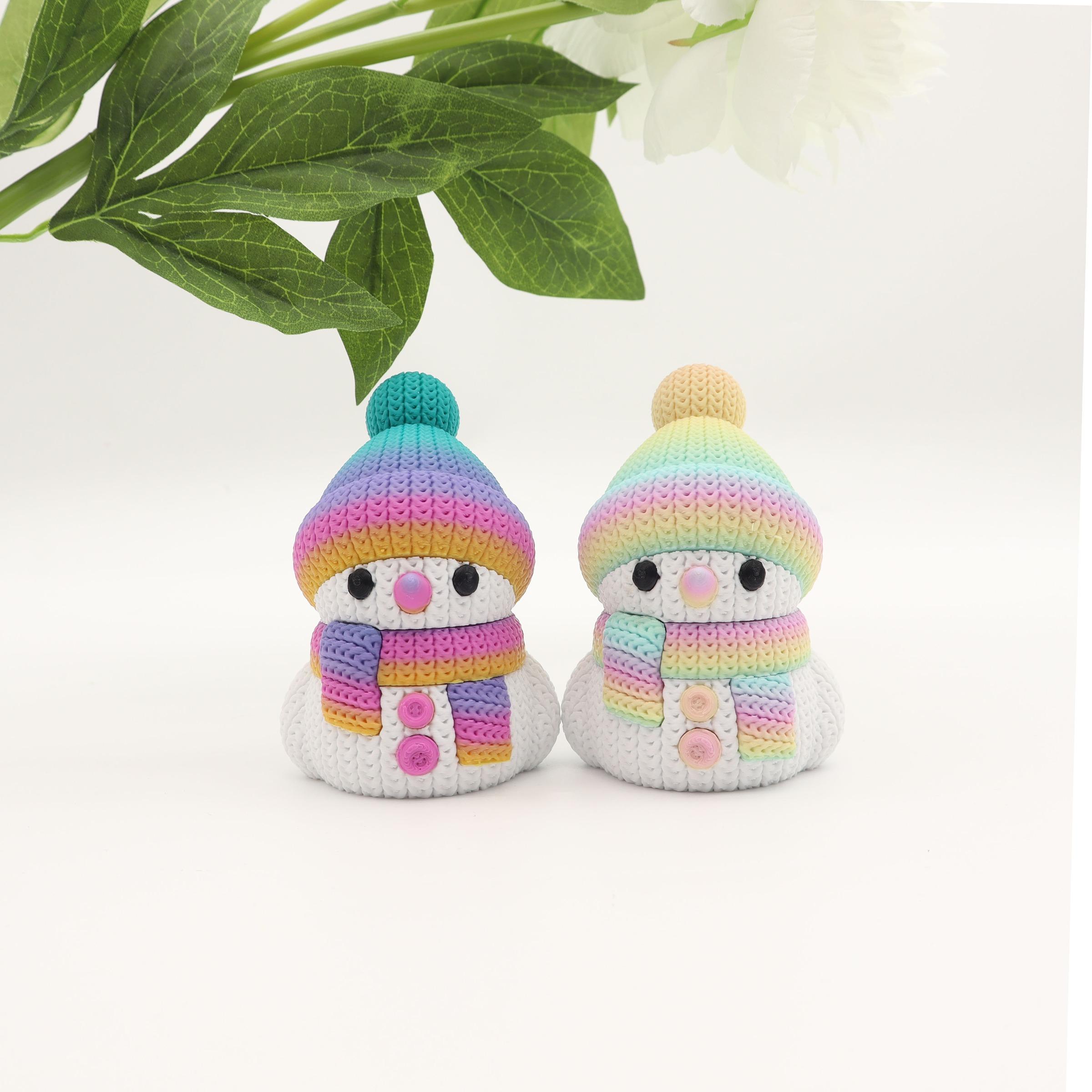 3D Printed Snowman Set, Home Decor Desktop Ornament, Halloween Christmas Gift, Suitable for Any Occasion, 1pc/6pcs, Desktop Statue