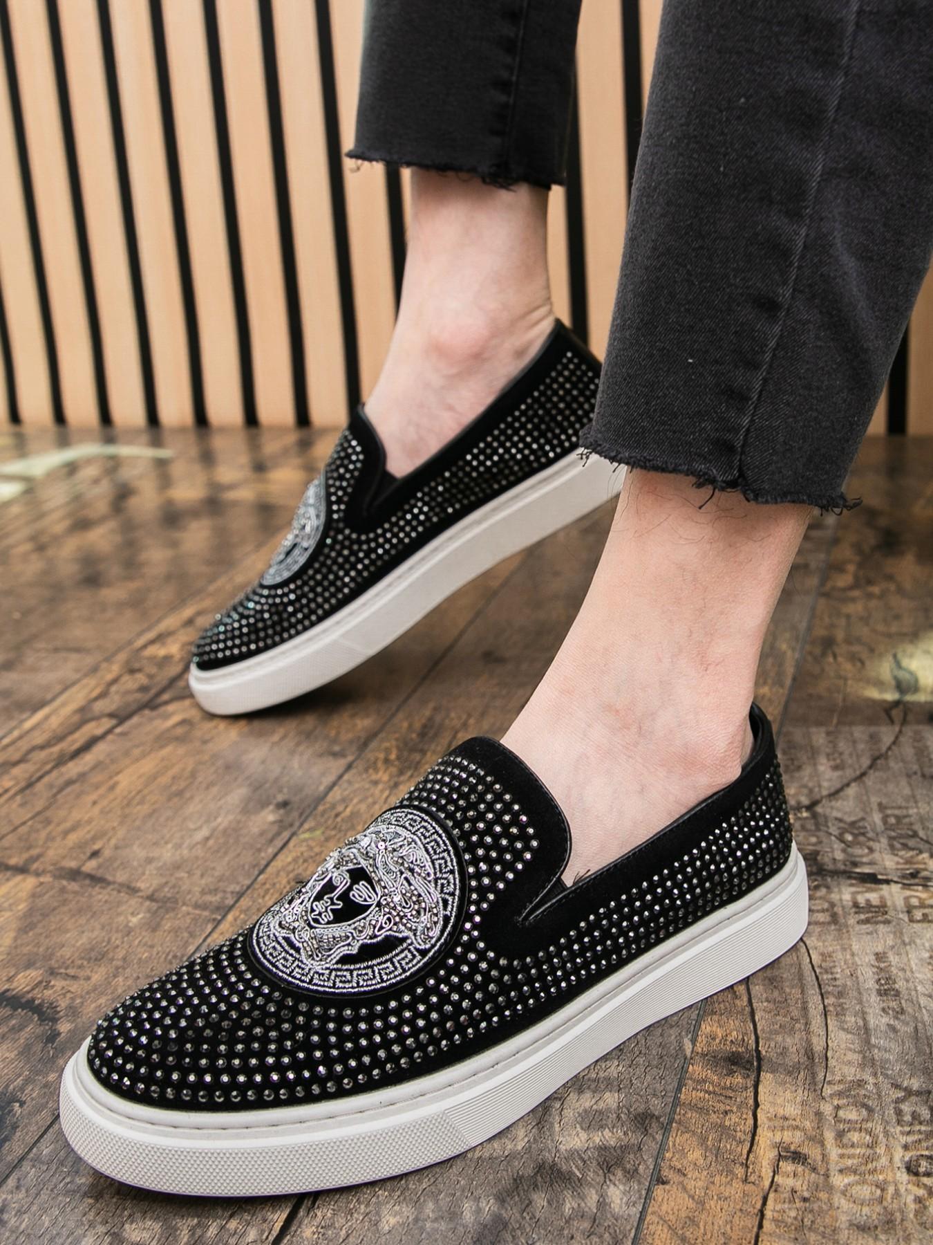 Men's Fashion Trendy Shoes, High-Quality PU Leather, Rubber Sole, All Seasons, Business Casual, Night Club, Driving, Slip-On Loafers