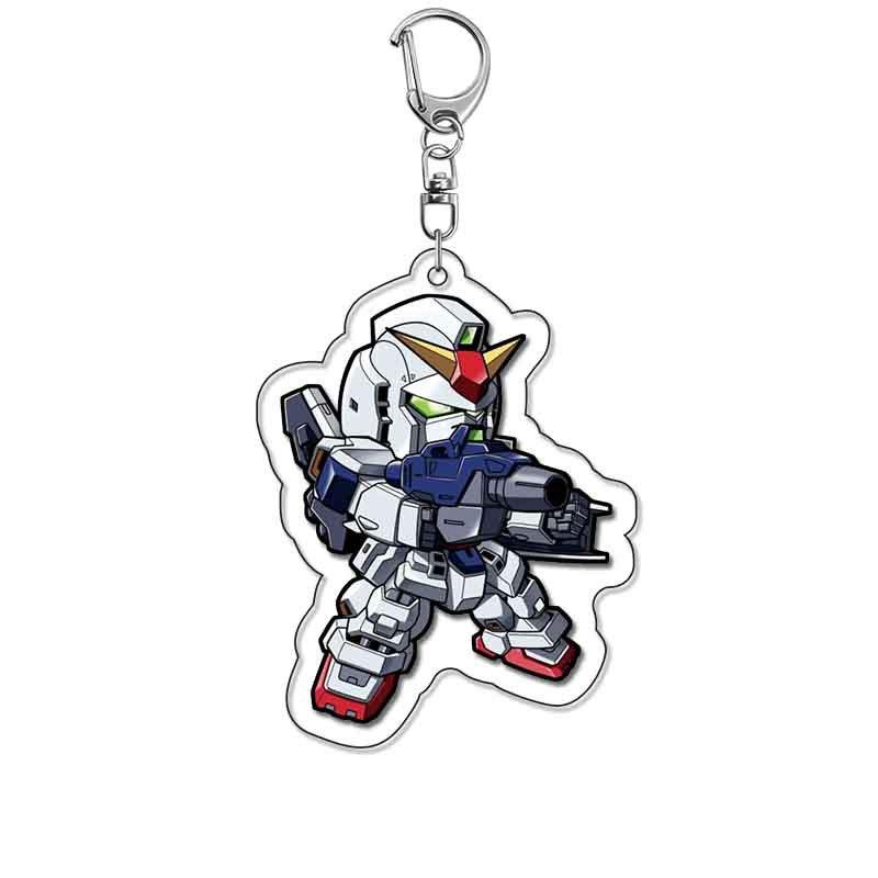 Creative Anime Game Peripheral Gundam Acrylic Keychain Cartoon Figures Backpack Pendant Keyring Trendy Jewelry Gift