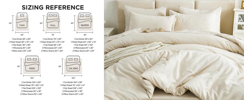 Litanika 7-Piece Comforter Set Ultra Soft Bedding with Sheets & Pillowcases All-Season Full Matching Set for Bedroom Makeover Hotel Style Bedding Flat Weave Solid Color Design