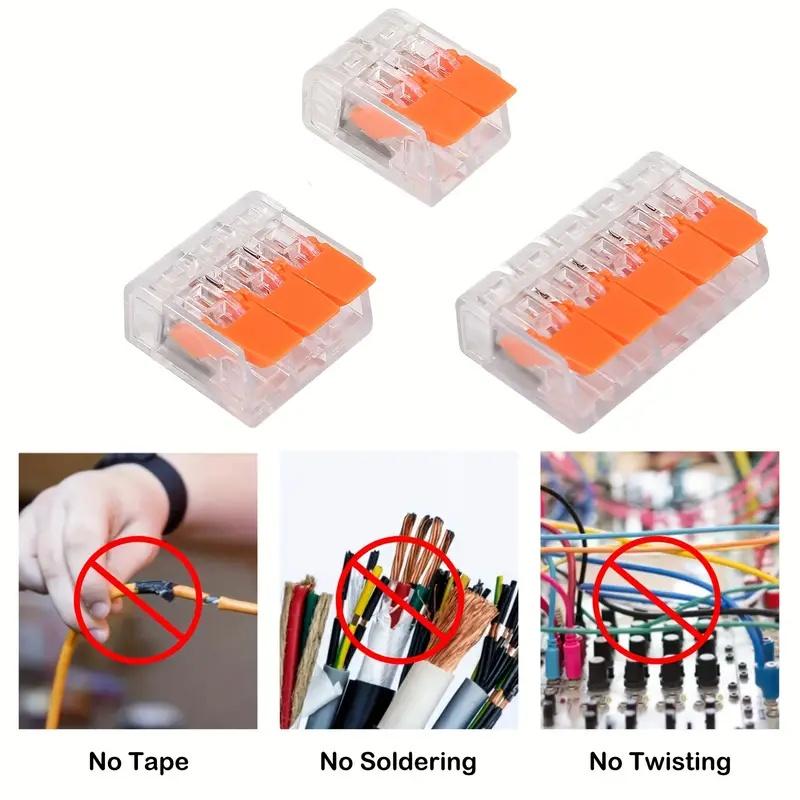 90-Piece Wire Connector Block Set, Reusable Mini Quick Electrical Terminal Connectors for Home Use, Suitable for 2/3/5 Port Connections