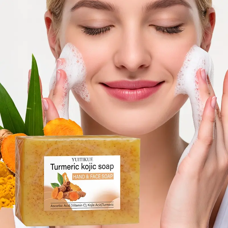 Yuitikue Turmeric Kojic Soap 200g, Brightening Face, Armpits, Joints, Gentle Moisturizing, Full Body Cleansing Bath Soap, Whitening Soap