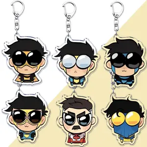 Adult Animated Superhero Invincible Keychains for Accessories Bag Omni Man Omniman Conquest Keyrings Jewelry Fans Friends Gifts