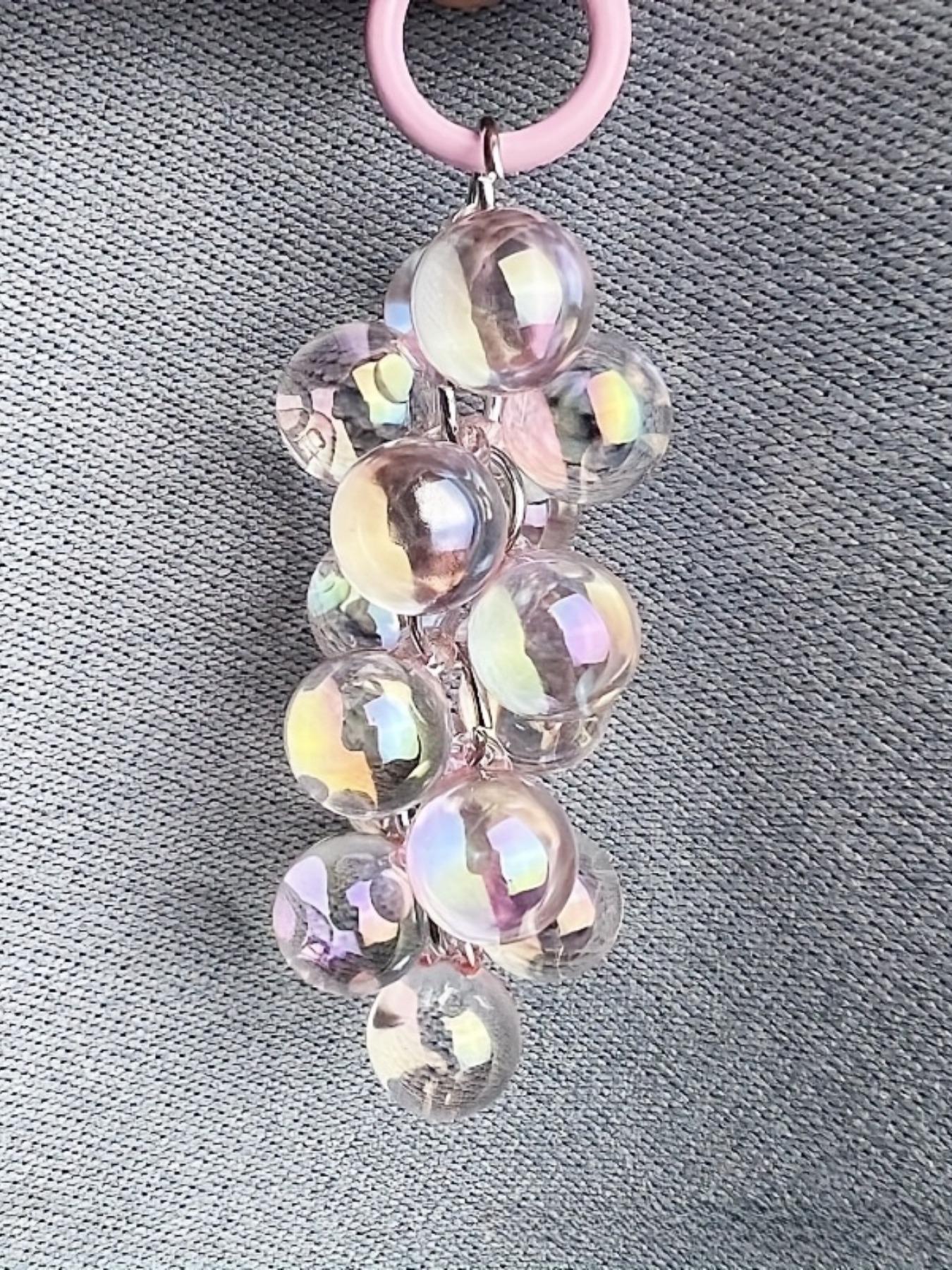 A New 16MM High-Transparency Uv-Coated Colorful Grape Bead Short Mobile Phone Chain, Suitable for Bags And Keychains, Available in Various Colors