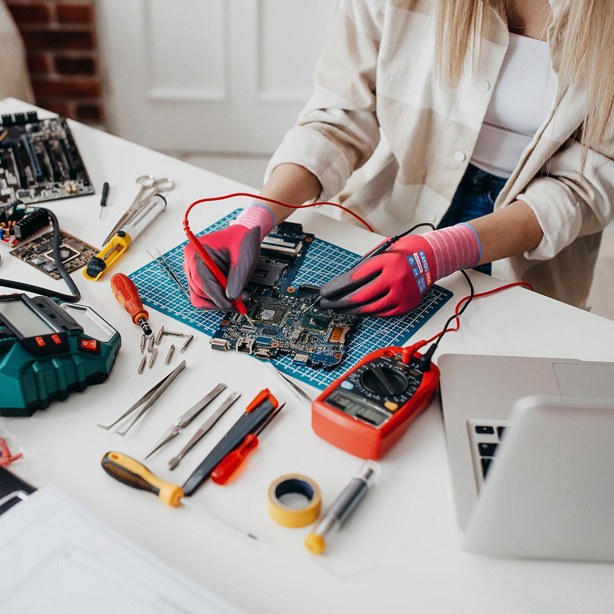 KAYGO Work Gloves PU Coated 12 Pairs, KG15P,Nylon Liner with Flexible Polyurethane Coating, Safety Work Gloves for DIY, Assembly, Warehouse, Light Duty Work