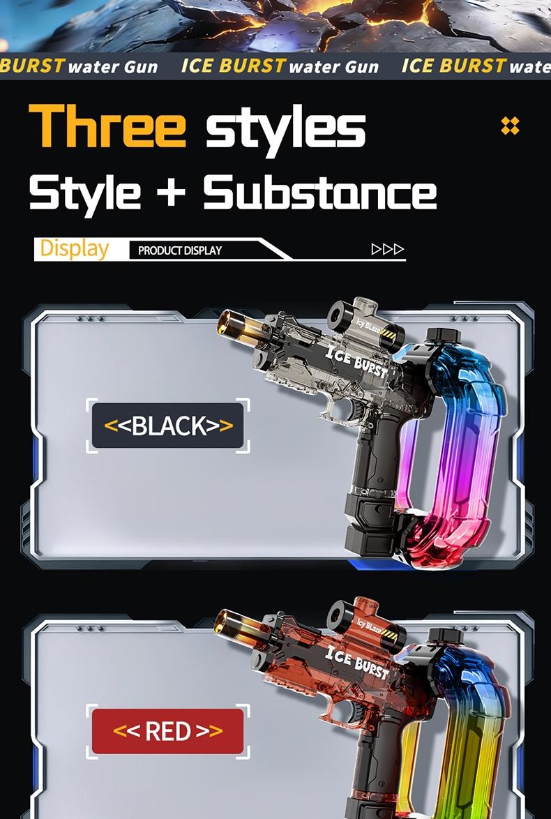 Electric Water Gun with LED Light, Automatic Squirter, Dazzling Outdoor Playtoy for Boys & Girls, Ideal Summer Accessory