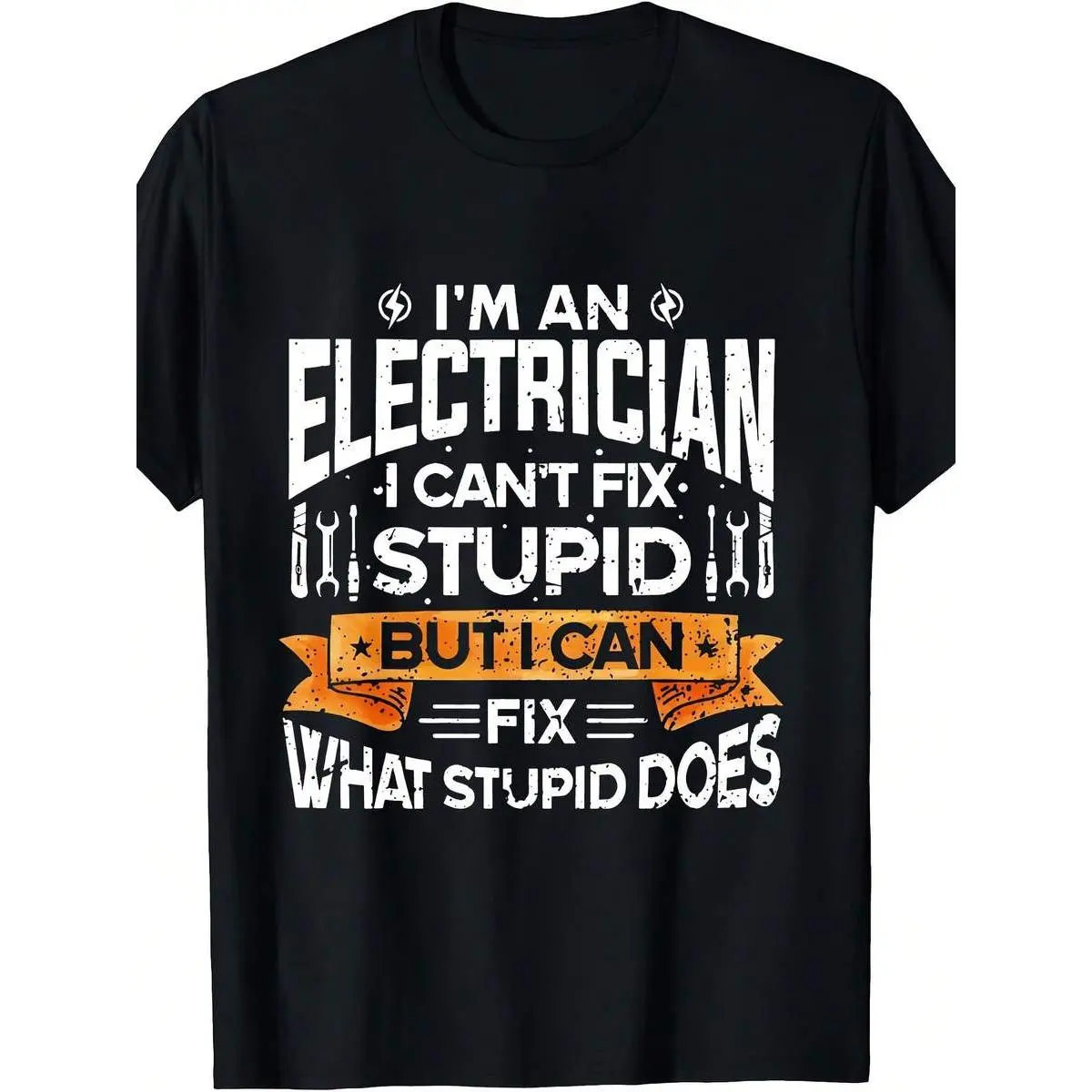 Men's Electrician-Themed Casual Tee Shirt, Multi-Size Round Neck Sports Top, Gift for Professional Electricians