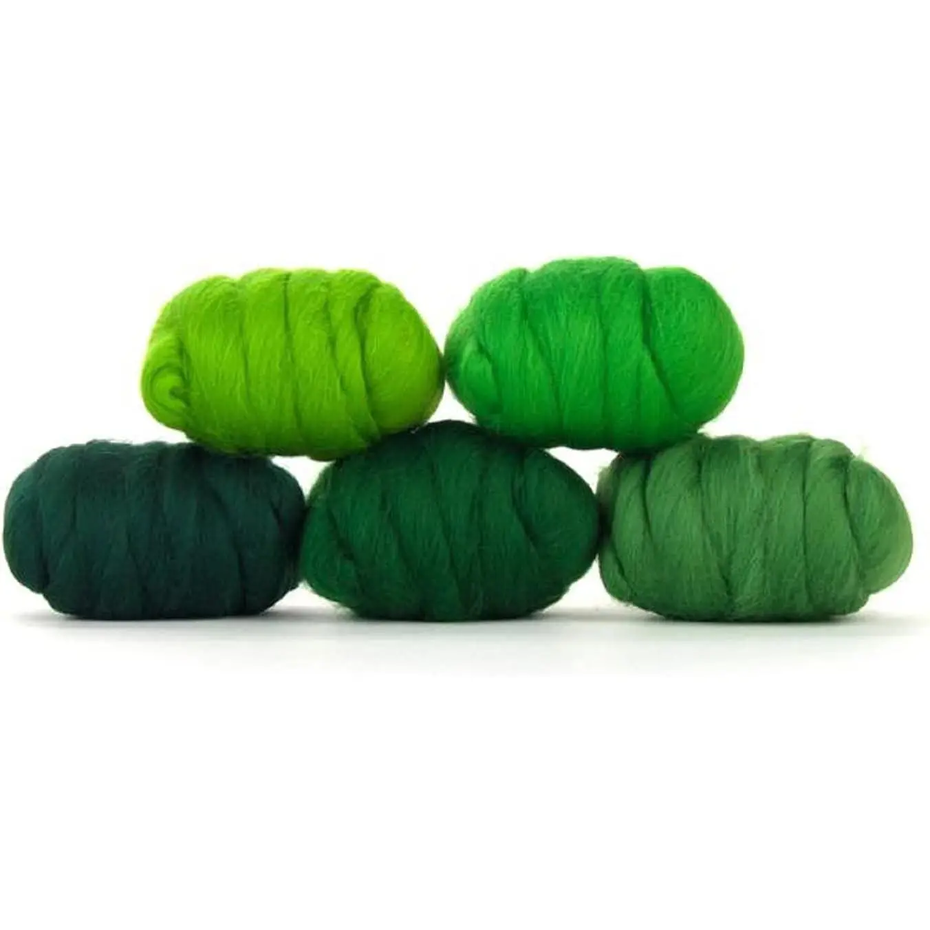 Mixed Merino Wool Variety Pack | Perfect Wool Roving for Spinning, Needle Felting, Wet Felting, Weaving and Crafting (Grand Green (Greens), 250 Grams)