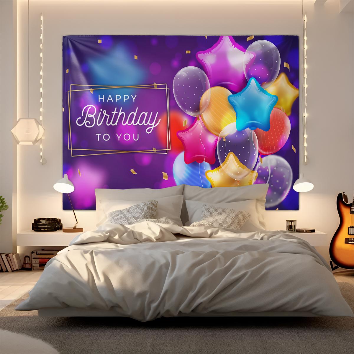 Joyful Birthday Party Theme Tapestry – Perfect Party Decor Gift ✨ Cake & Candy Print, Living Room Backdrop Decor, Maxes Out Birthday Gathering Vibe