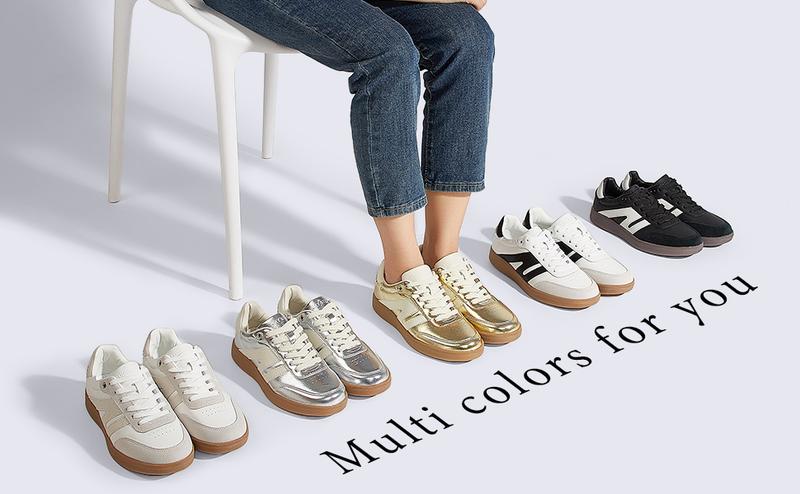 LUCKY STEP Women's Classic Retro Gum Sole Fashion Sneakers Genuine Leather Walking Footwear Anti-Slip Trainers Comfortable & Durable LUCKY STEP Women's Classic Retro Gum Sole Fashion Sneakers Genuine Leather Walking Footwear Anti-Slip Trainers Comfortable & Durable