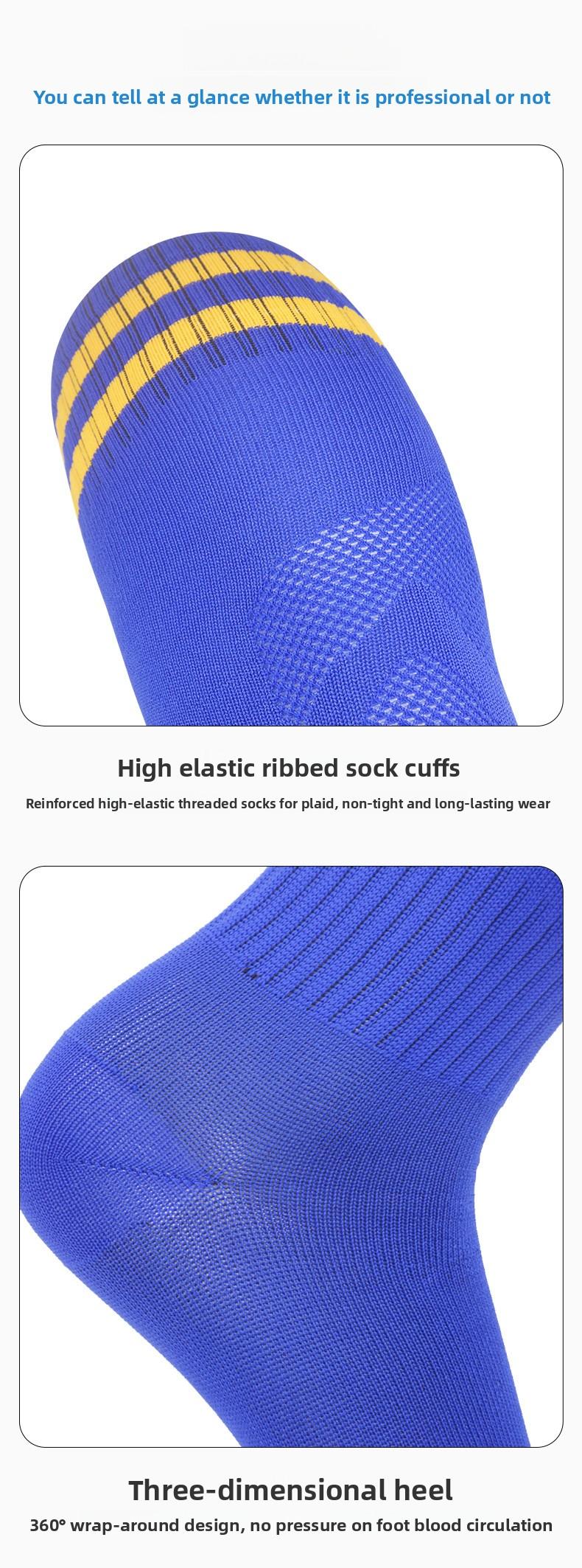 New thin breathable football socks, professional training long tube striped high-elastic football gear