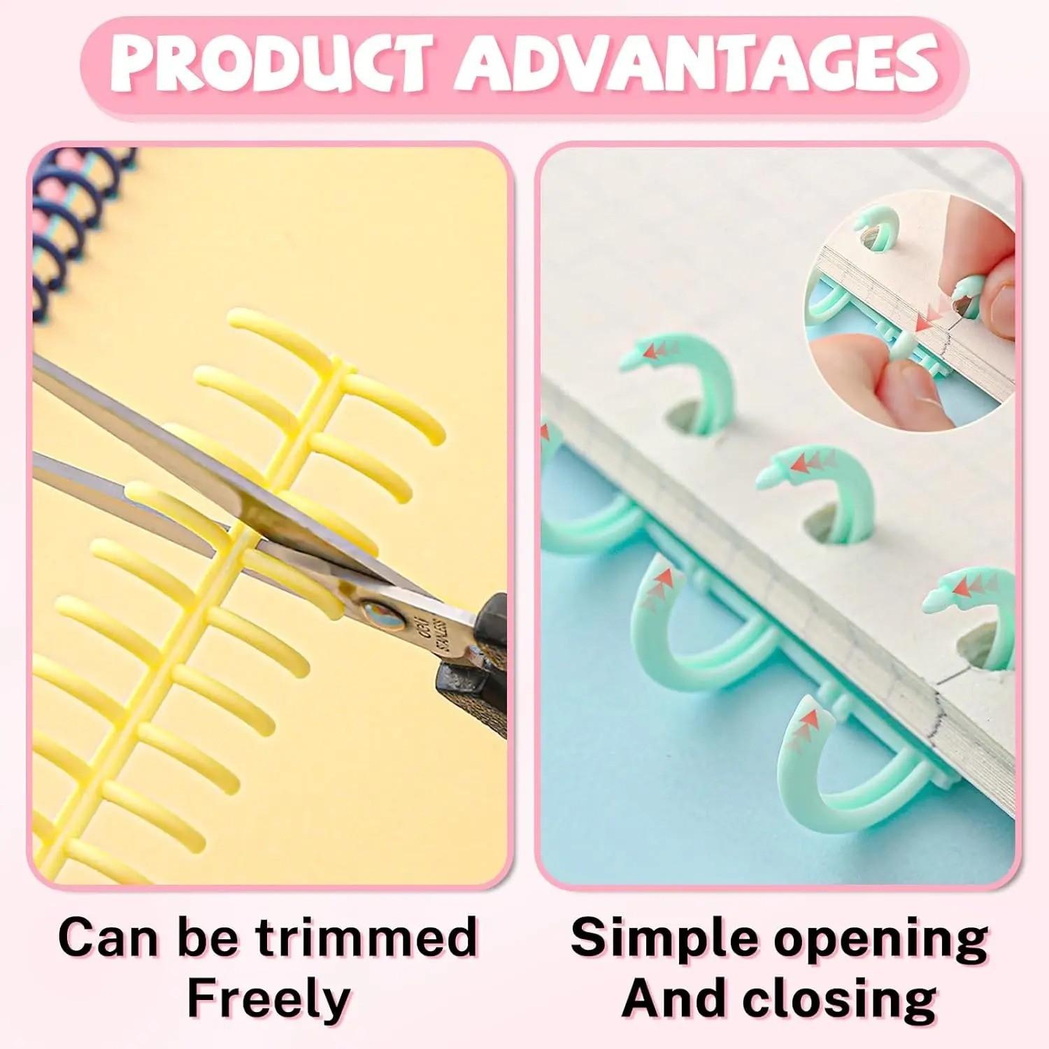 5 Counts Colorful Plastic Comb Binding Spine – 30-Ring Book Binder for Reports, School & Office Documents