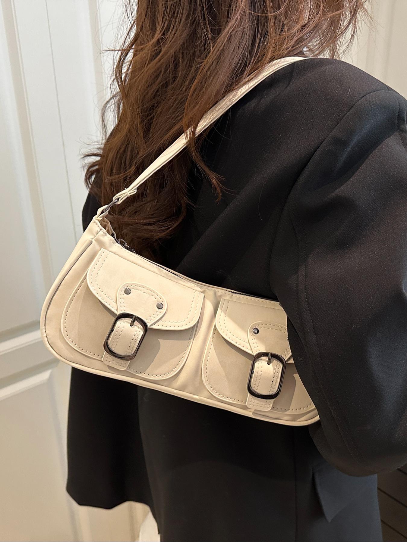 Women's Leopard Print Shoulder Bag, Vintage Dual Pocket Handbag with Zipper Closure, Fashionable and Versatile, Fashionable Patterned Bag, Perfect for Daily Use