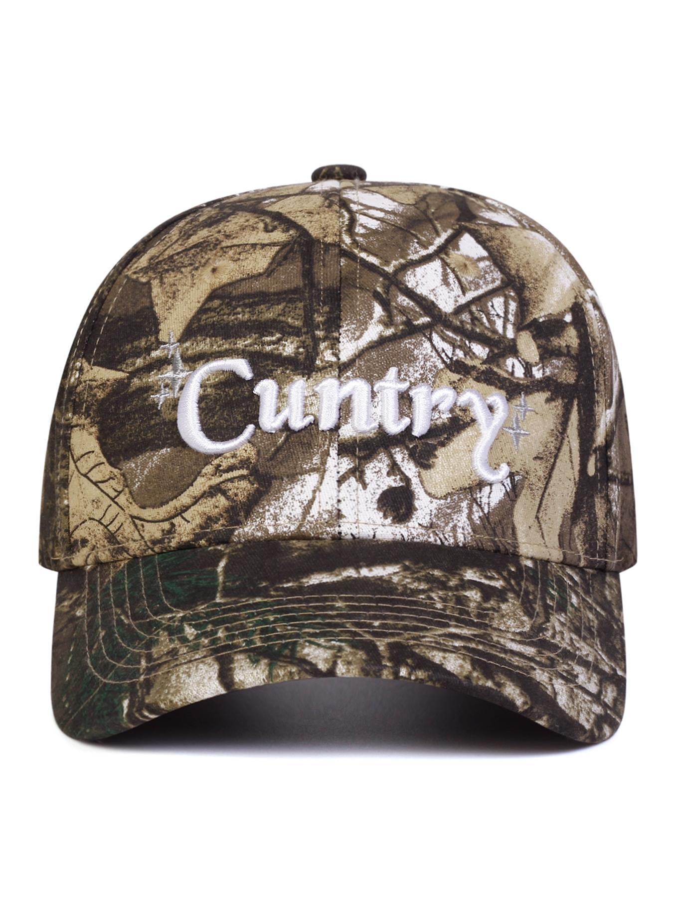 Unisex Camouflage Country Letter Embroidery Baseball Cap, Adjustable Outdoor Sun Protection Hat for Travel Beach Vacation High Quality Hat