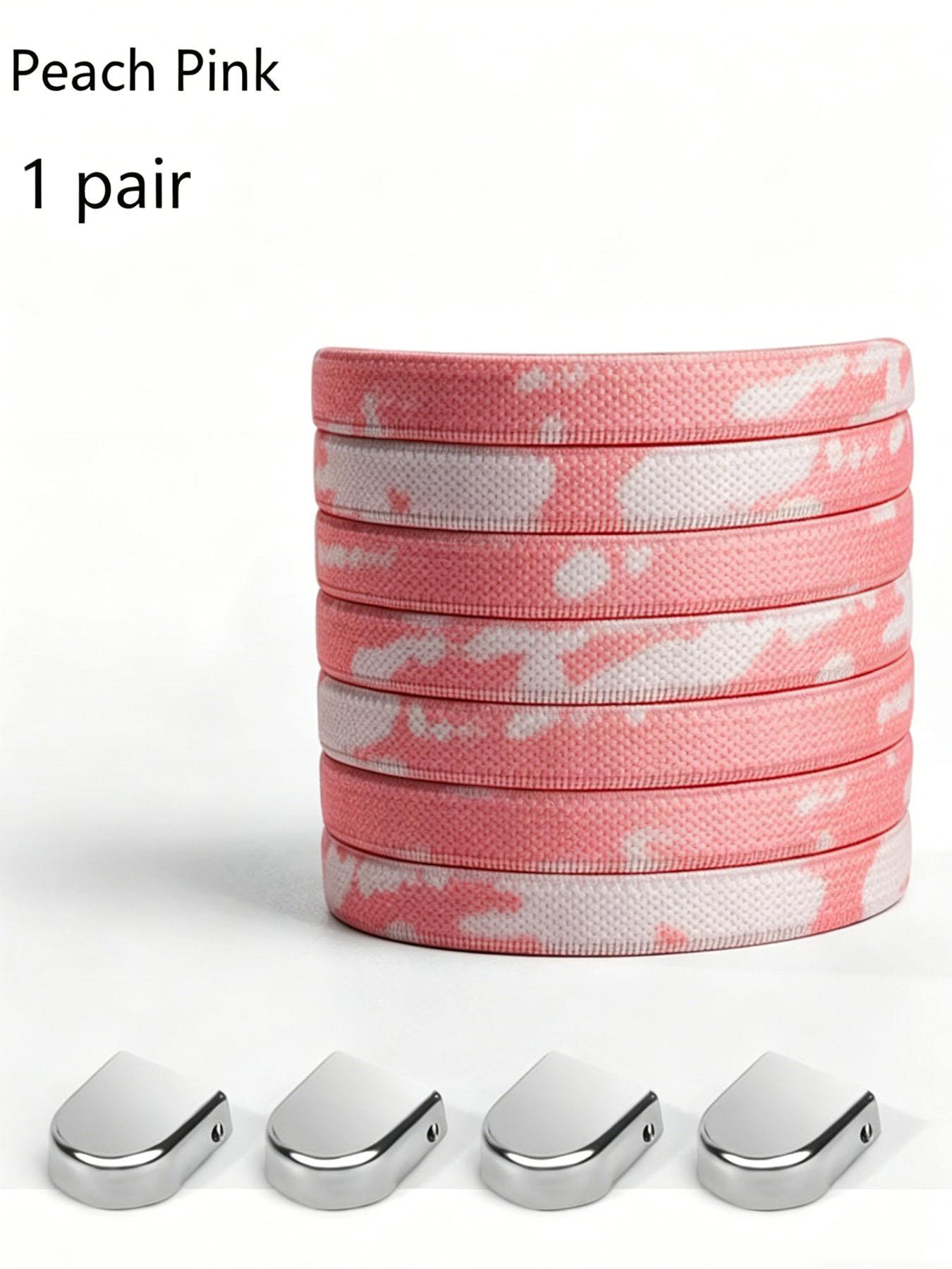 Dreamy Tie-Dye Lazy Shoelace, No-Tie Press Button, Gradient Color, Elastic Stretch, Wide Strap, for Sneakers, Dad Shoes, Sports Shoes, Commute, DIY Footwear