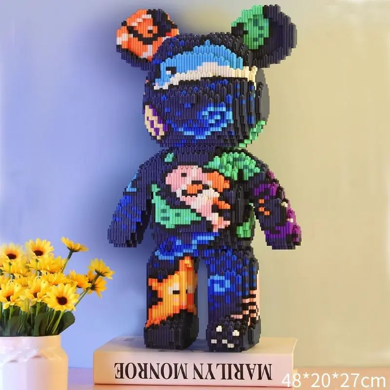 3600+pcs Heart Bear Series Diecast Toy Set, Creative DIY Craft Kit, Micro-Particle Building Blocks, Home Decor Gift Idea