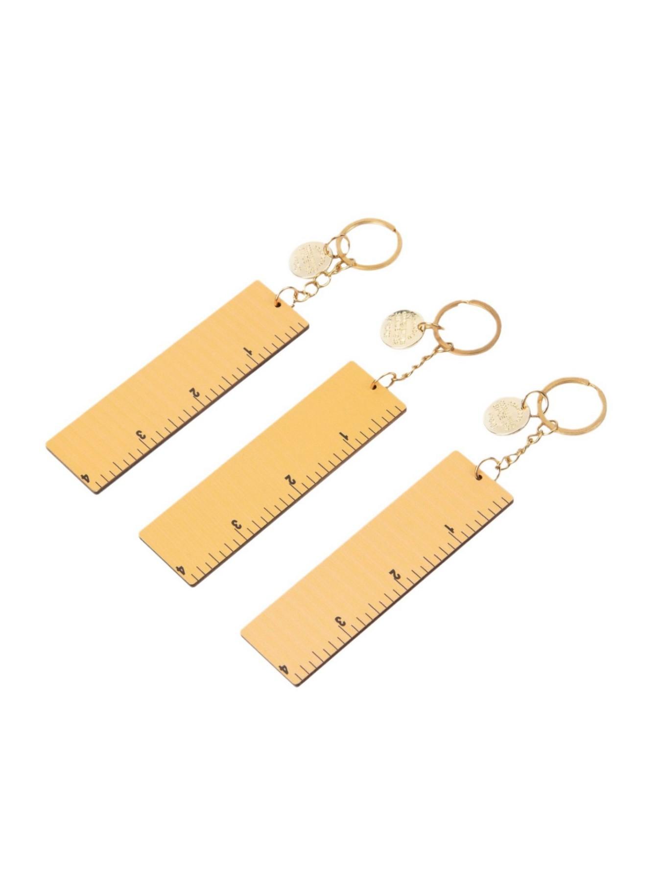 Wooden Ruler Keychain, Student Stationery Gift, Teacher's Day Present, Cartoon Measurement Tool, Wooden Size Indicator